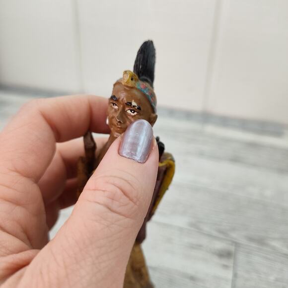 Native Indian‎ Hunter Warrior 6" Figurine Young's American Frontier Resin - Picture 2 of 11